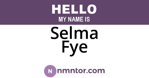 Selma Fye