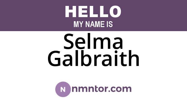 Selma Galbraith