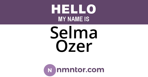 Selma Ozer