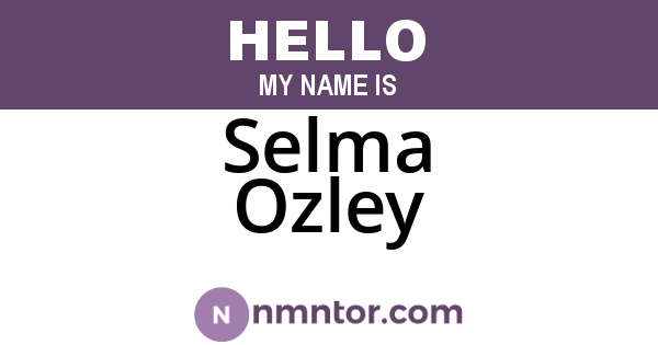 Selma Ozley