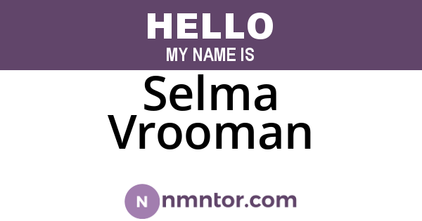 Selma Vrooman