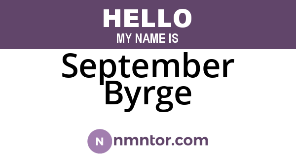 September Byrge