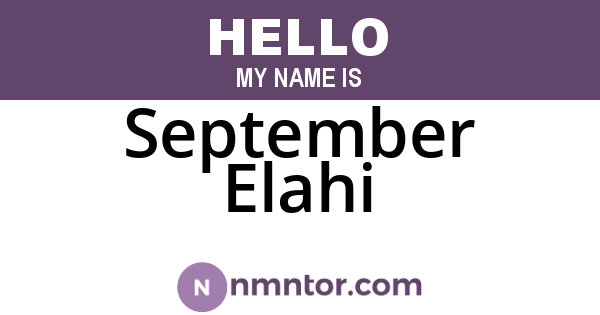 September Elahi