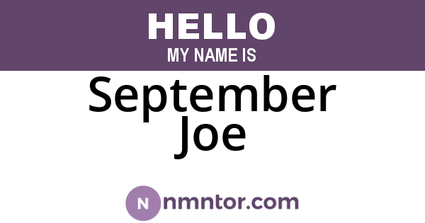 September Joe