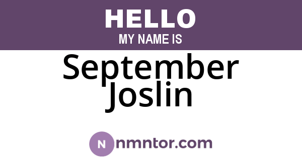 September Joslin