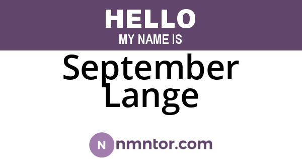 September Lange