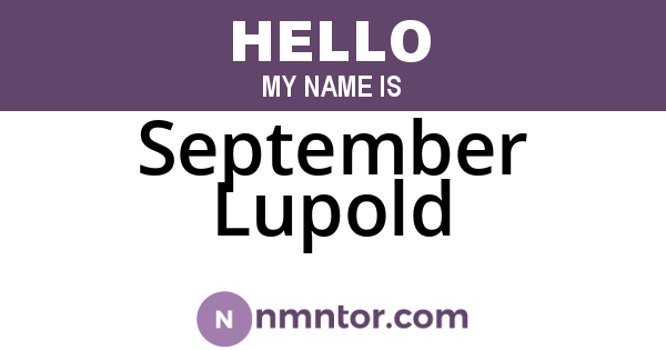 September Lupold