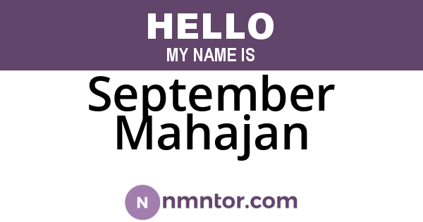 September Mahajan