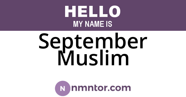 September Muslim