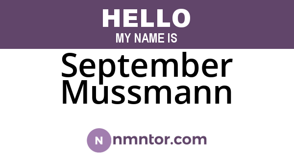 September Mussmann