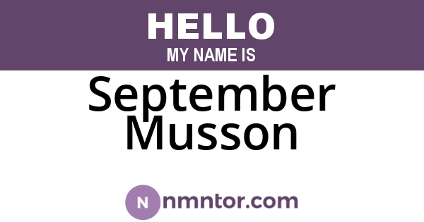 September Musson