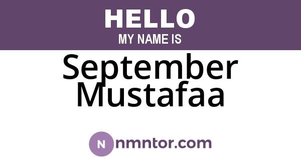September Mustafaa