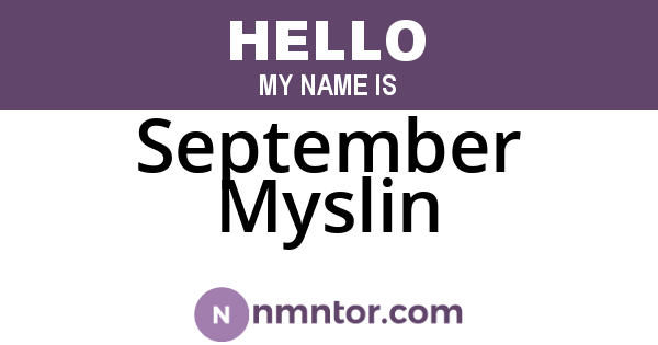 September Myslin