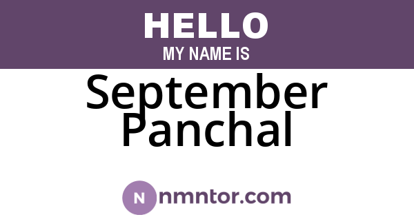 September Panchal