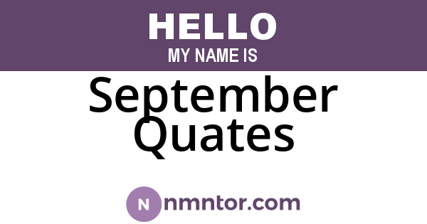 September Quates