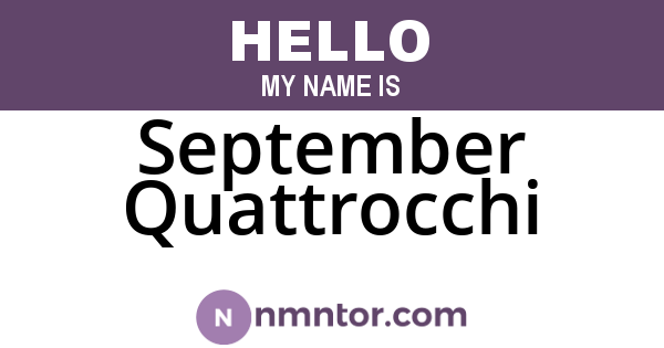 September Quattrocchi