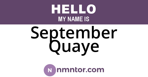 September Quaye