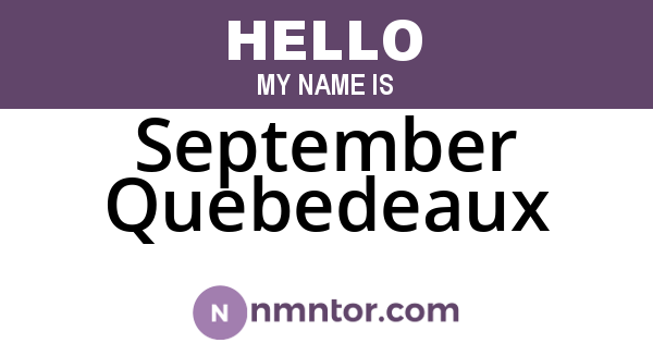 September Quebedeaux