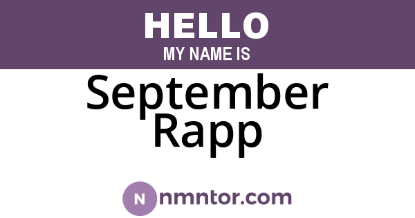 September Rapp