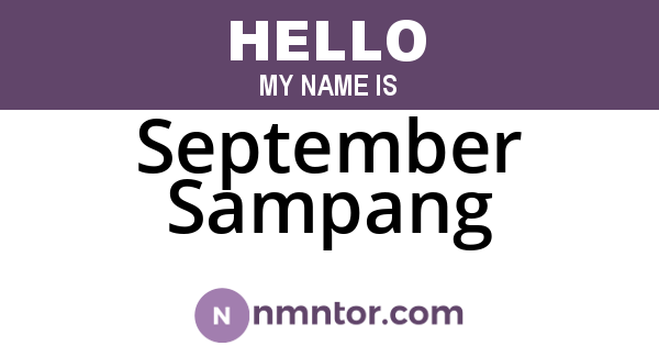 September Sampang