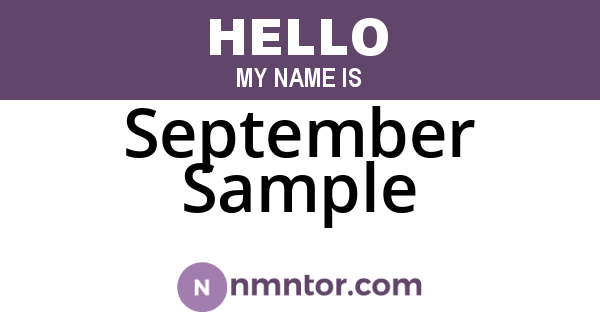 September Sample