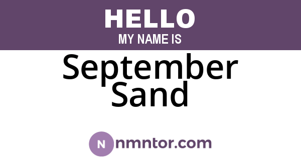 September Sand