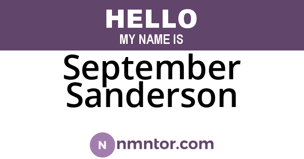 September Sanderson