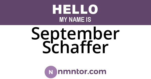 September Schaffer
