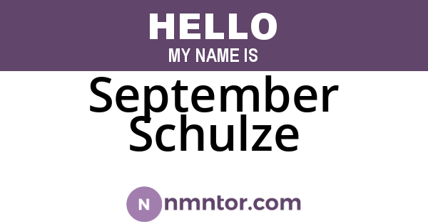 September Schulze