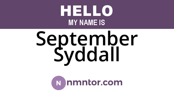 September Syddall