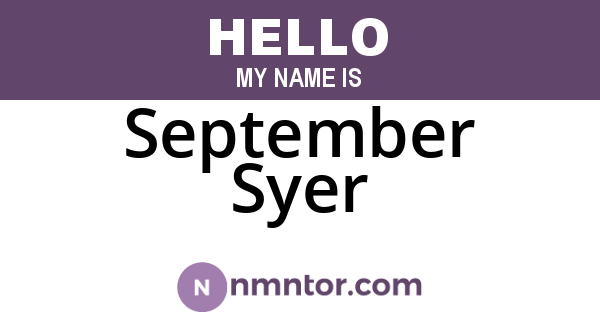 September Syer