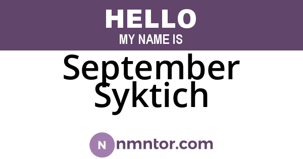 September Syktich