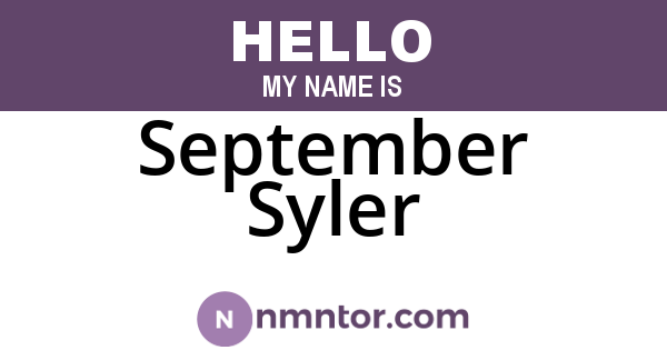 September Syler