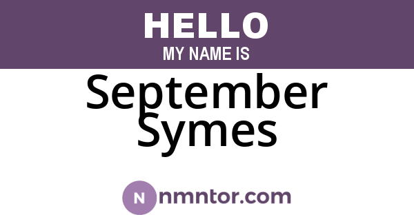 September Symes