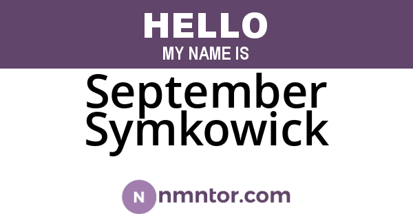 September Symkowick