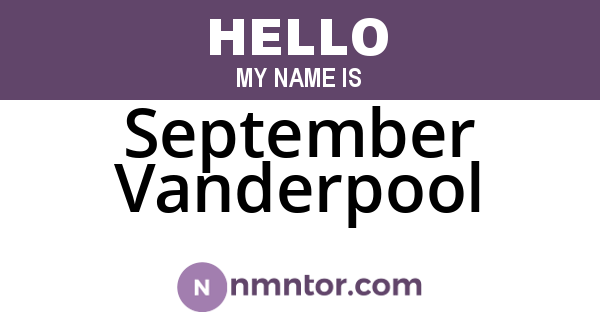 September Vanderpool