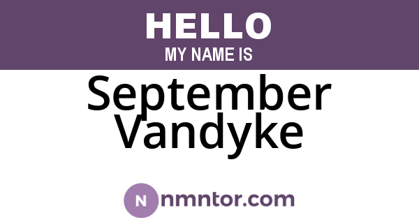 September Vandyke
