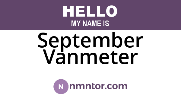 September Vanmeter