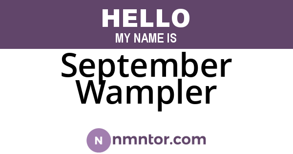 September Wampler