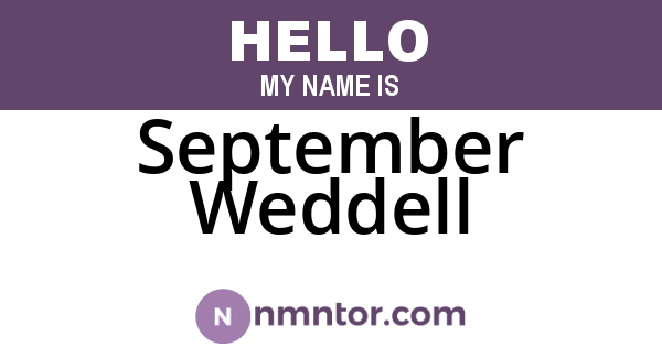 September Weddell
