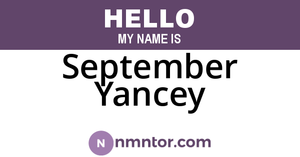 September Yancey
