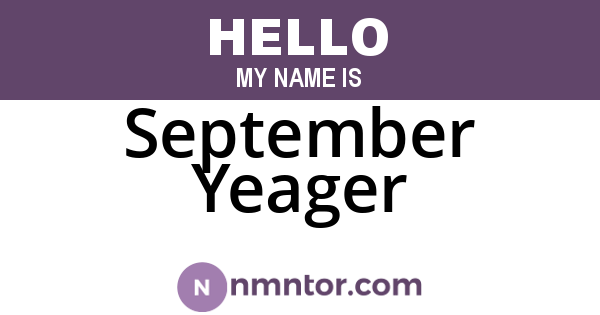 September Yeager