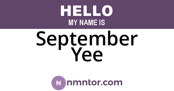 September Yee