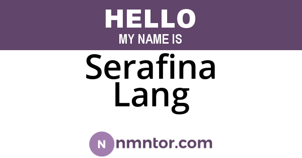 Serafina Lang