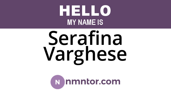 Serafina Varghese
