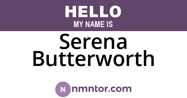 Serena Butterworth