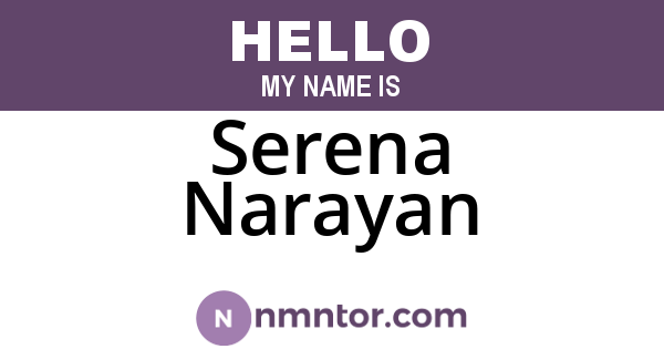 Serena Narayan