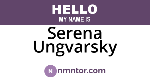 Serena Ungvarsky