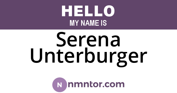 Serena Unterburger