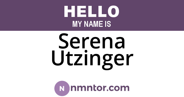 Serena Utzinger